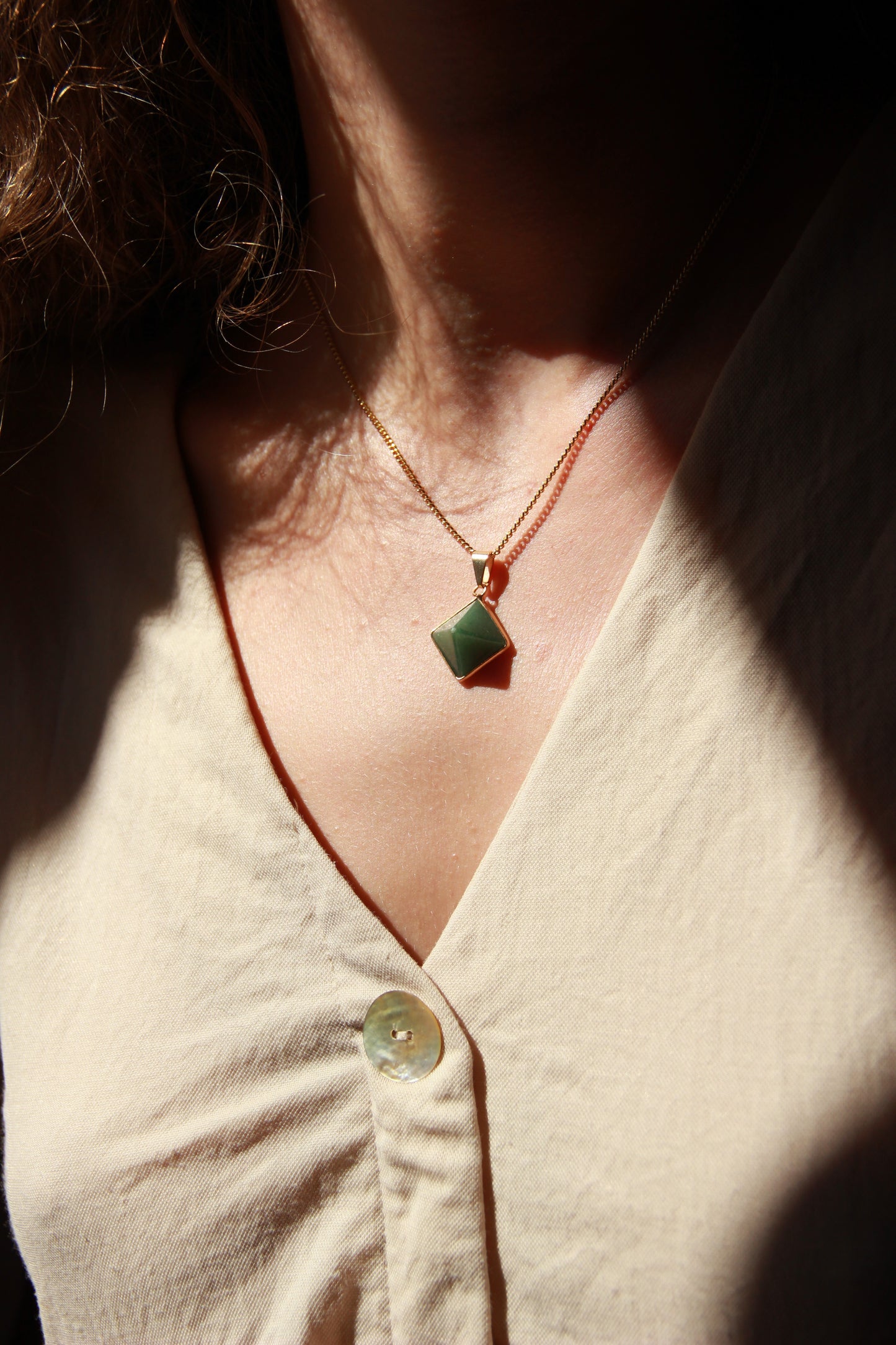 Aventurine pendant - pyramid