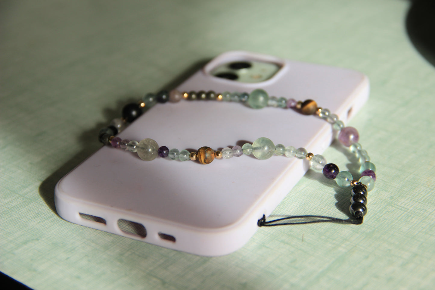 Bijou à accrocher à la coque de téléphone en pierre naturelles