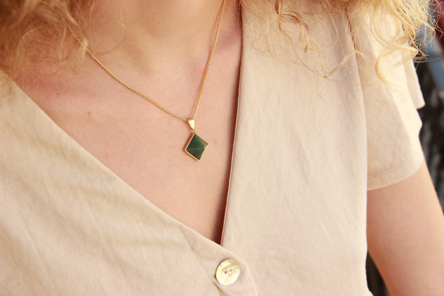 Aventurine pendant - pyramid