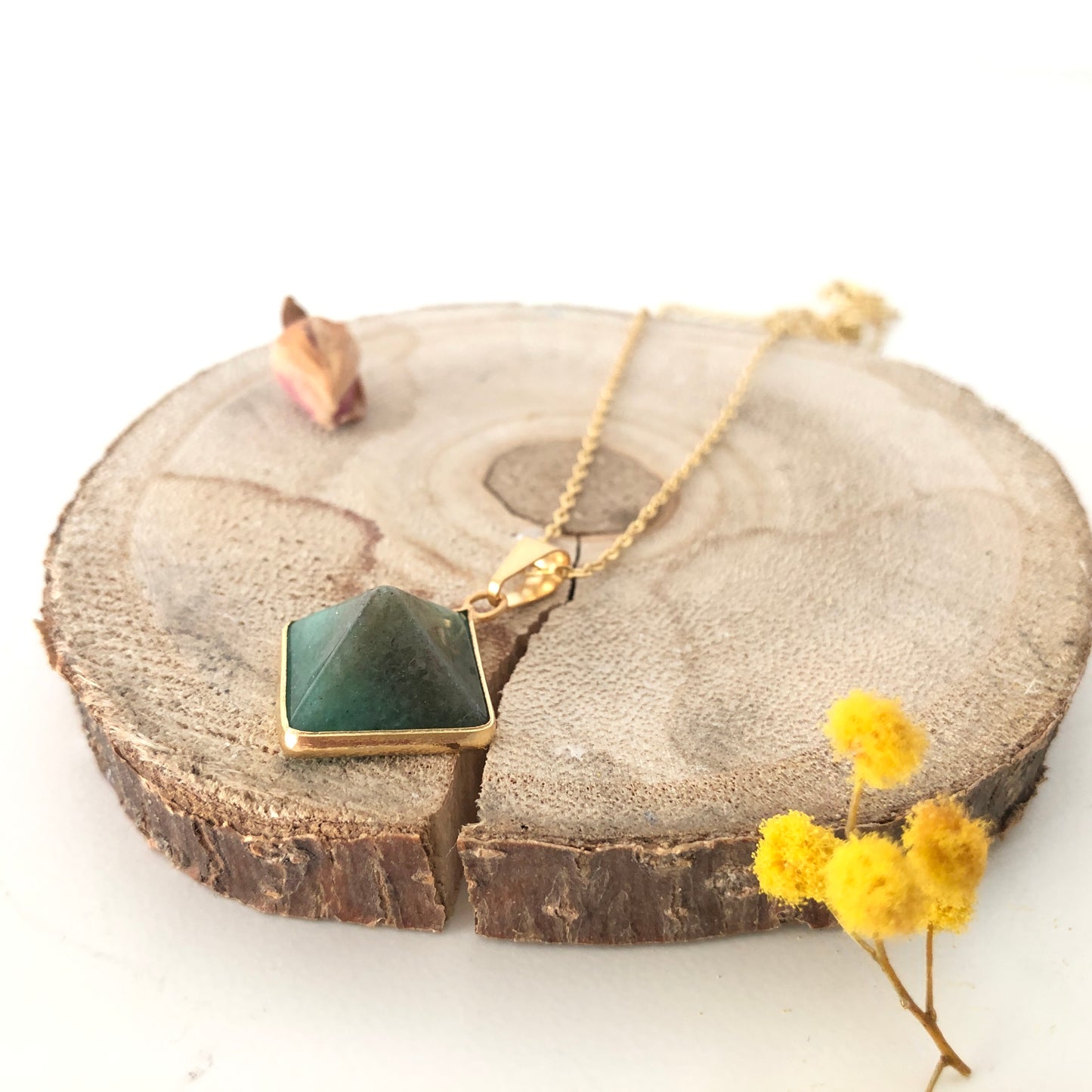 Aventurine pendant - pyramid