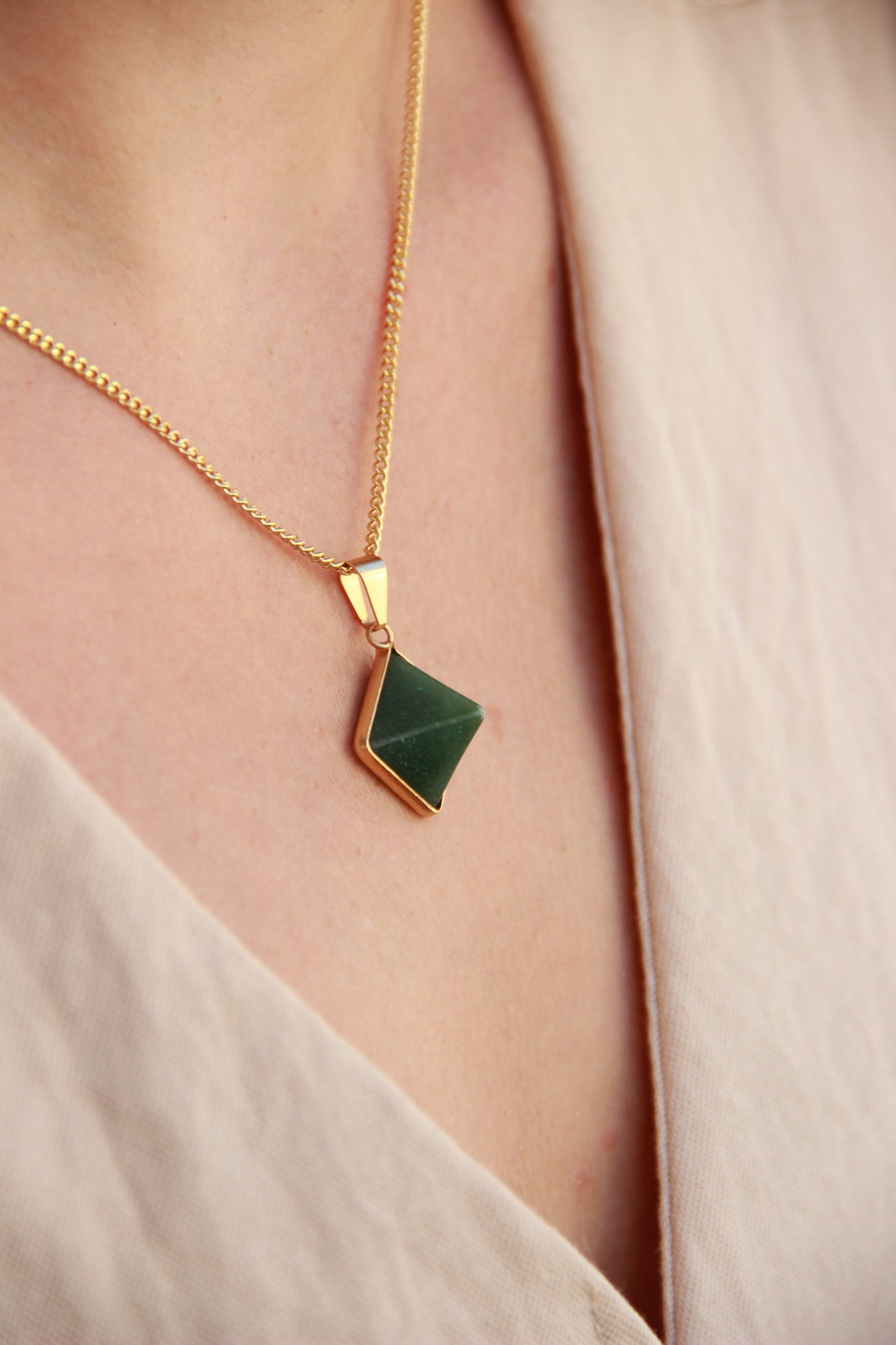 Aventurine pendant - pyramid