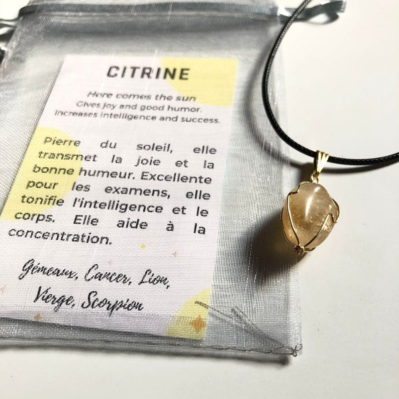 Pendentif Citrine - pierre roulée