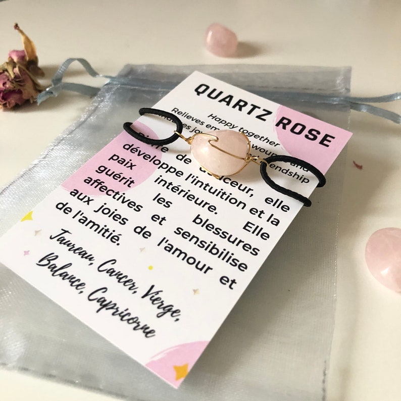 Bracelet Quartz Rose - douceur et amitié