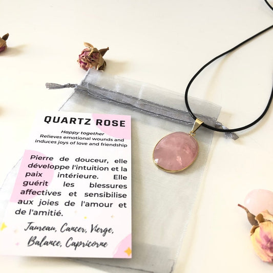 Pendentif Quartz Rose - Cabochon