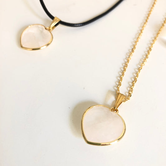 Rock Crystal Pendant - Heart