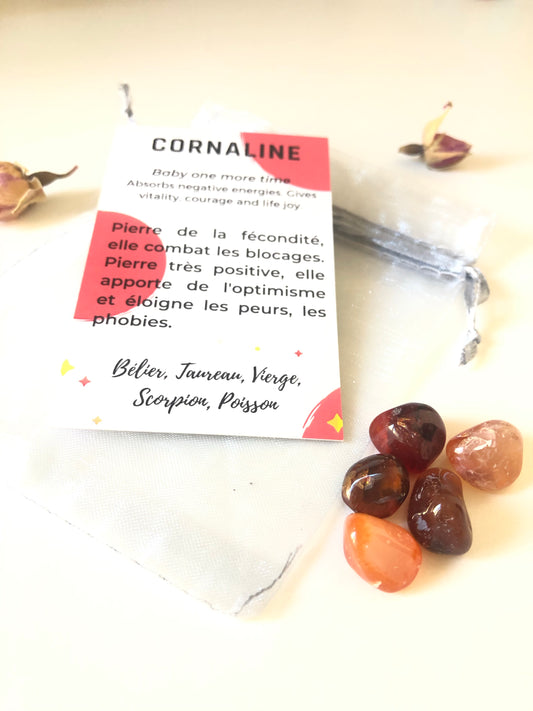 Pochon de Cornaline - 5 pierres de libération