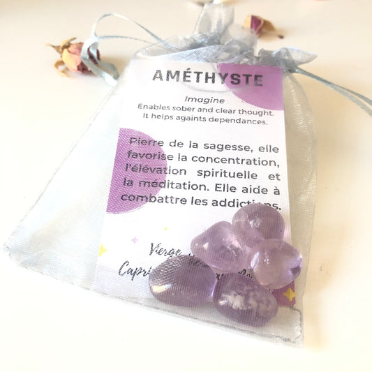 Pouch of Amethyst - 5 stones of relaxation