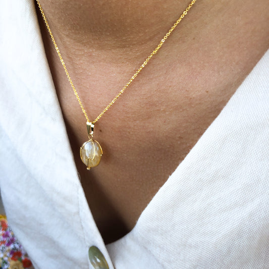 Pendentif Citrine - pierre roulée