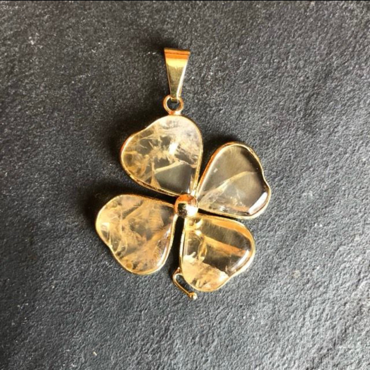 Pendentif Citrine - Trèfle
