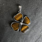 Pendentif Œil de Tigre - Trèfle