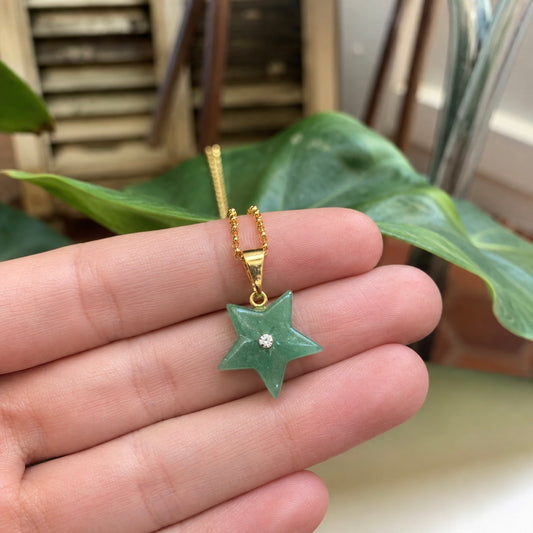 Pendentif Aventurine - étoile • doré