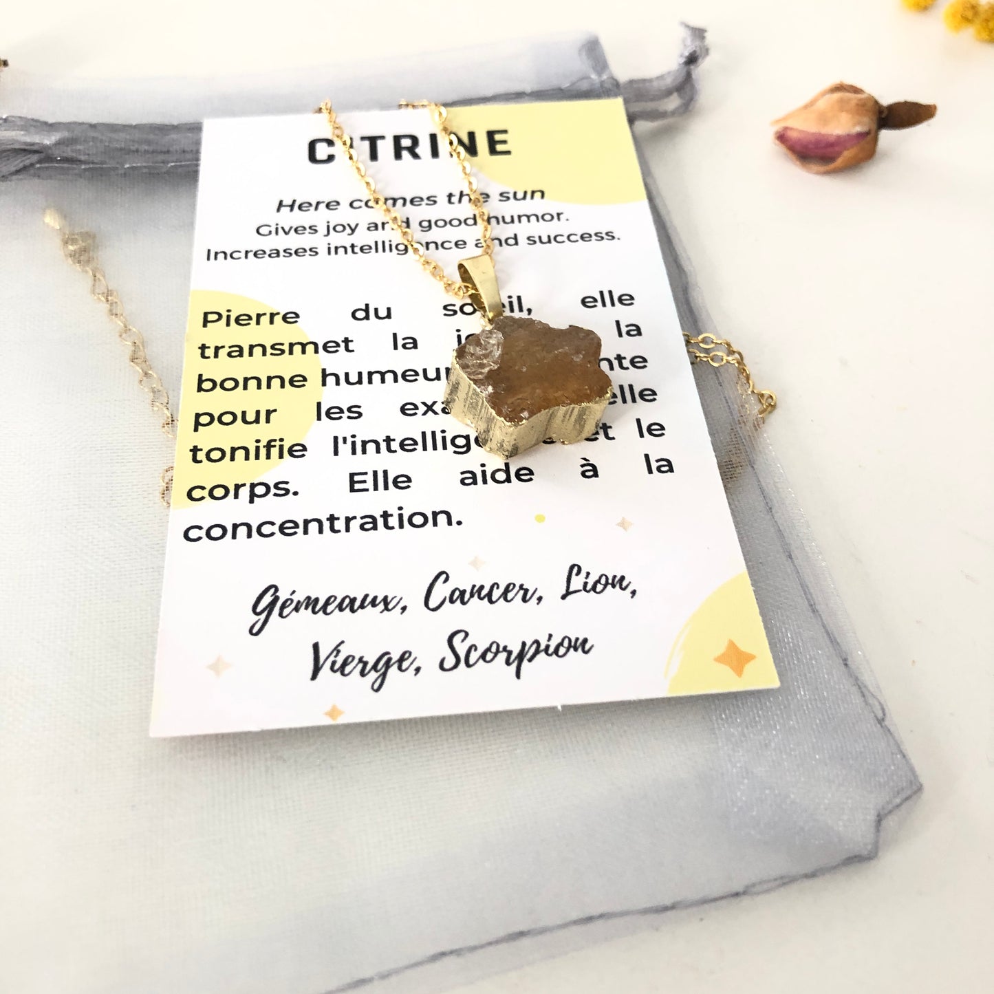 Pendentif Citrine - étoile