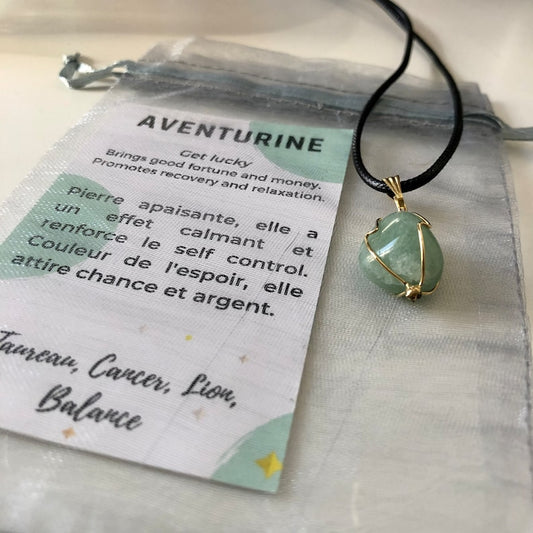 Pendentif Aventurine - pierre roulée