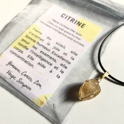 Pendentif Citrine - pierre roulée