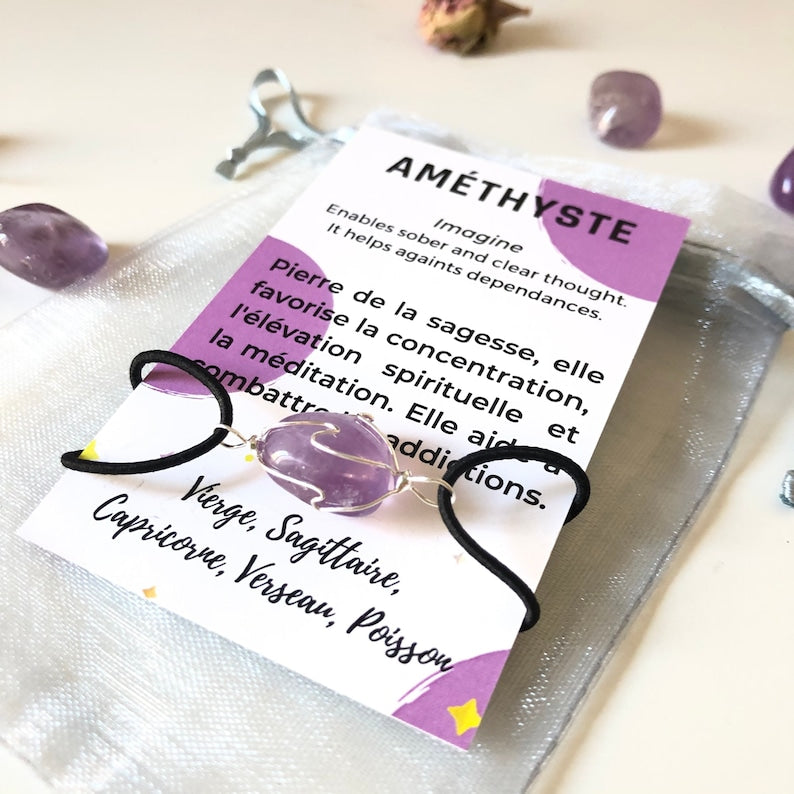 Bracelet Améthyste - apaisement et purification