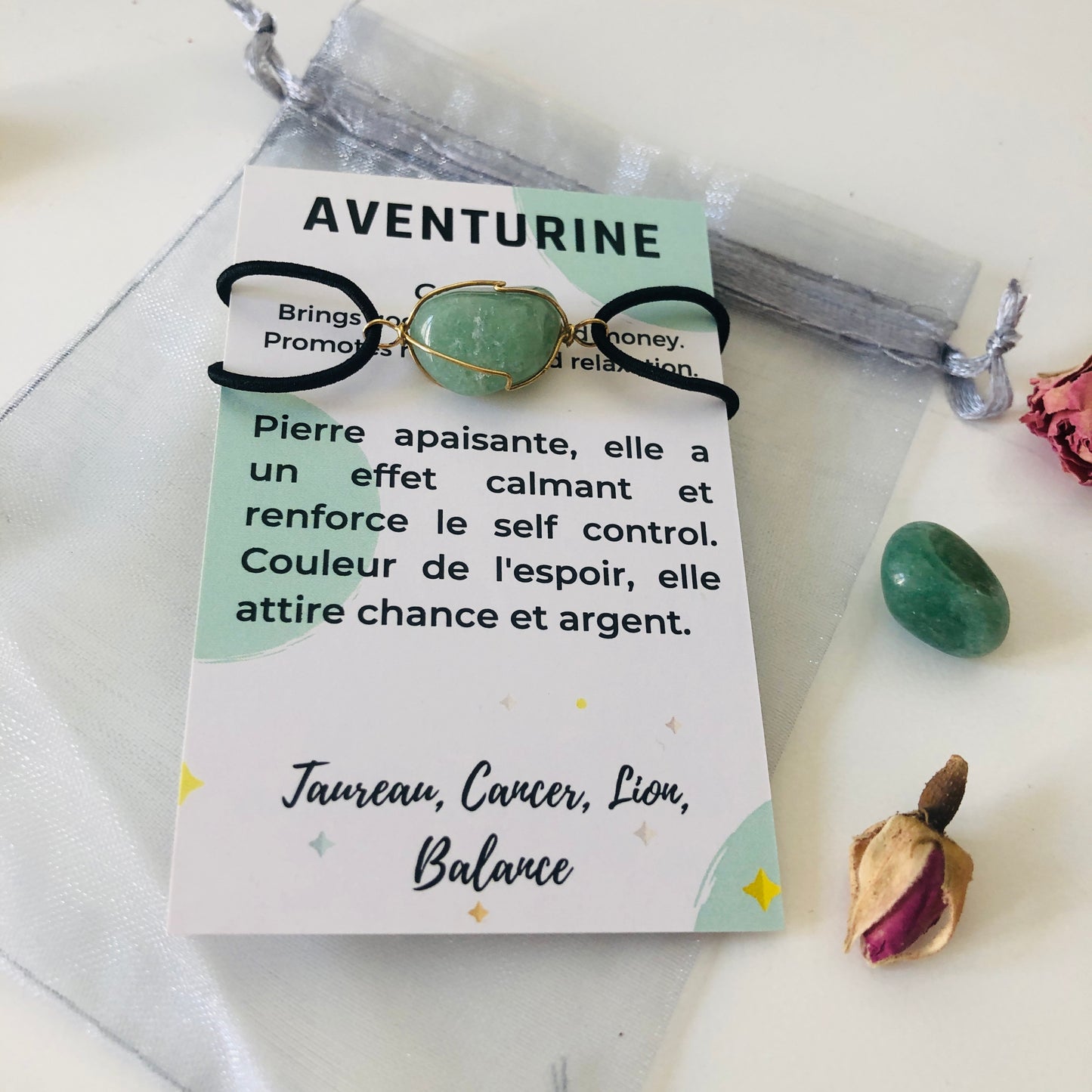 Bracelet Aventurine - chance et argent