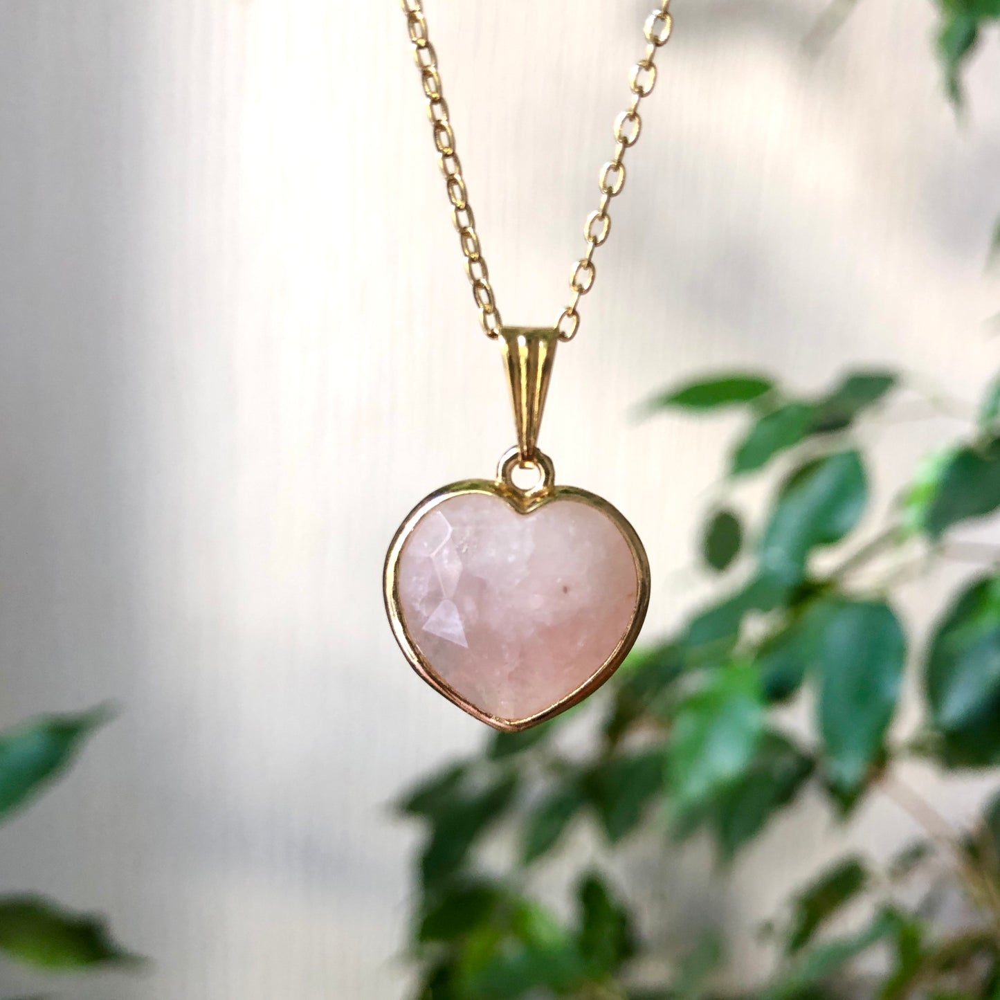 Pendentif Quartz Rose - Cœur