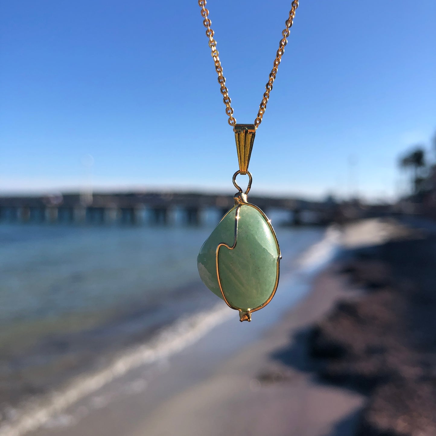 Pendentif Aventurine - pierre roulée