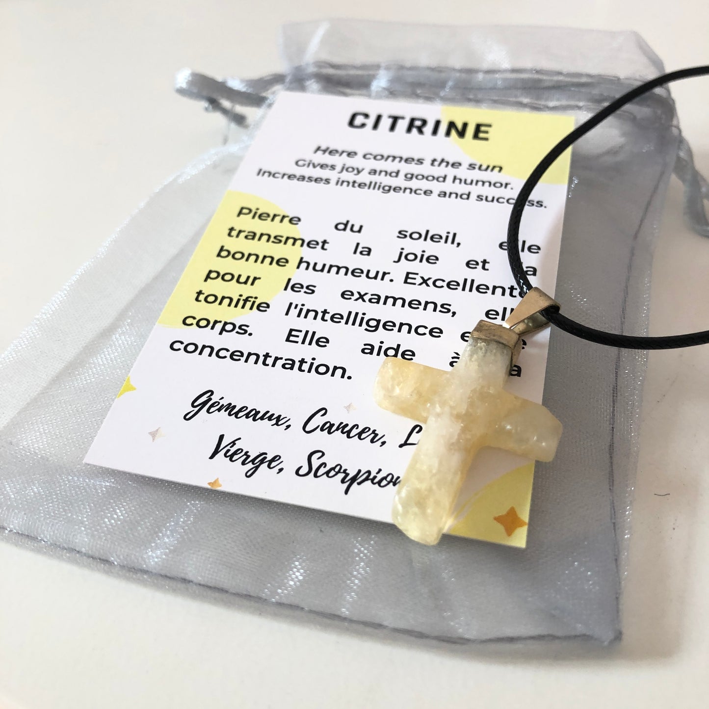 Pendentif Citrine - Croix